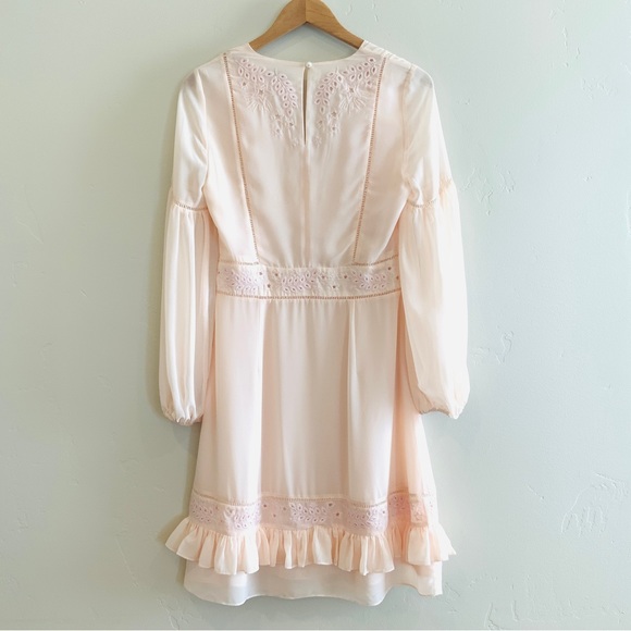 Rebecca Minkoff Prairie Embroidered Pinafore Ruffle Hem Bluff Dress Size Small - Picture 8 of 16